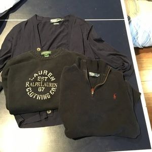 Lot of 3 Polo Ralph Lauren sweaters